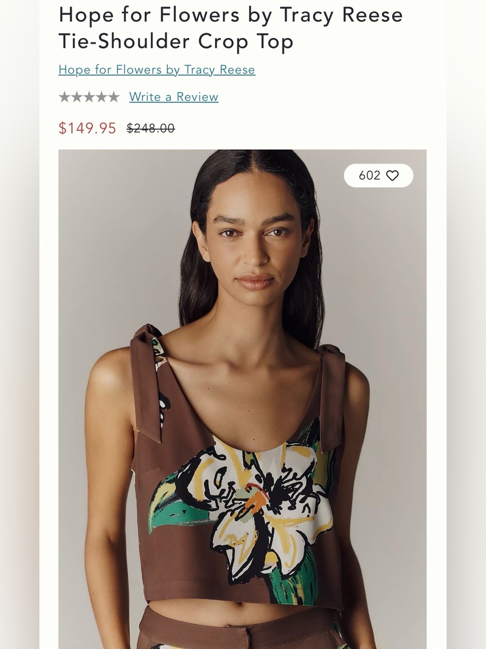 Hope for Flowers by Tracy Reese Tie-Shoulder Crop Top